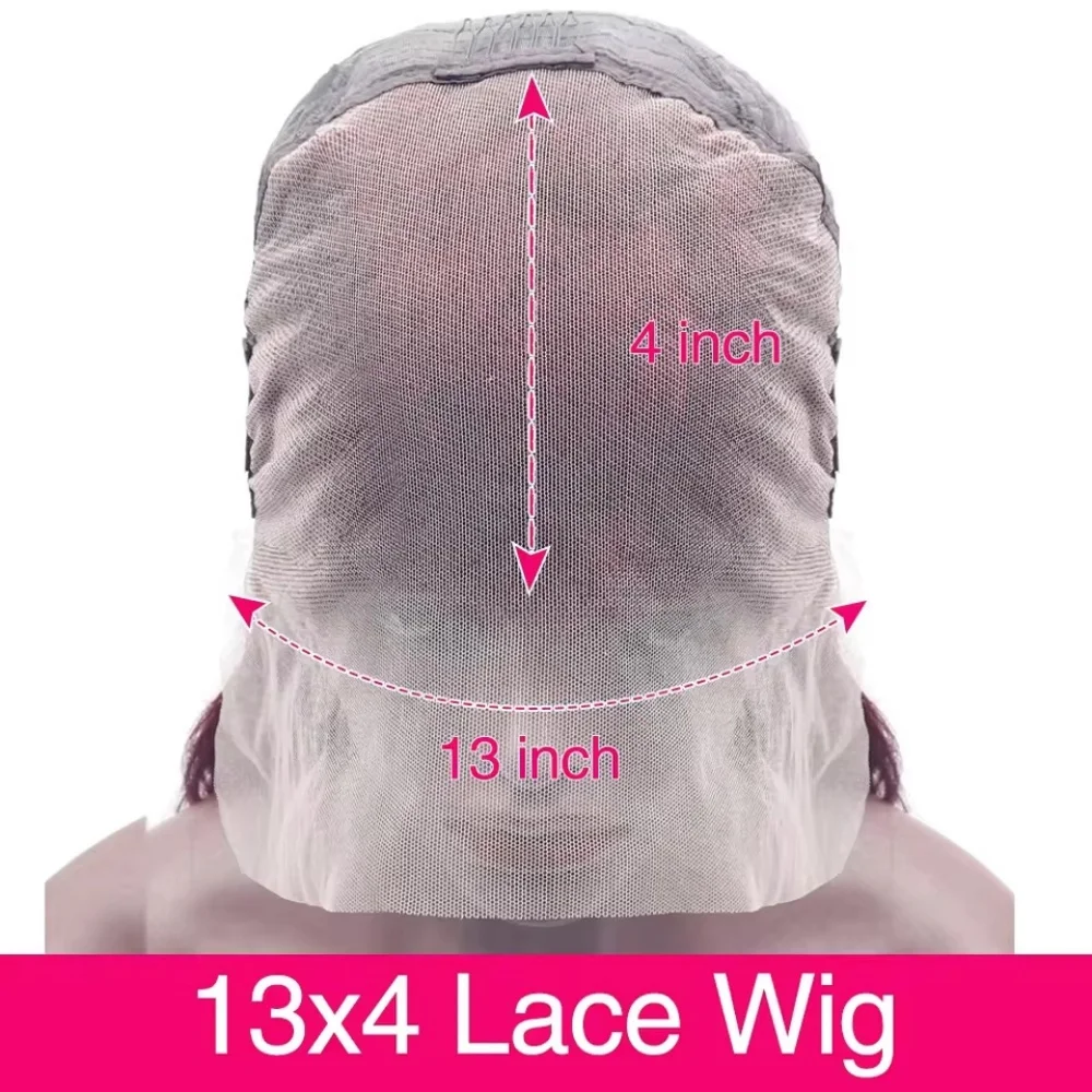 13×4 gerade Lace-Front-Perücken, Echthaar, Burgunderrot, 220 Dichte, transparent, vorgezupft, Lace-Frontal-Perücken für Frauen, rote Farbe 99J