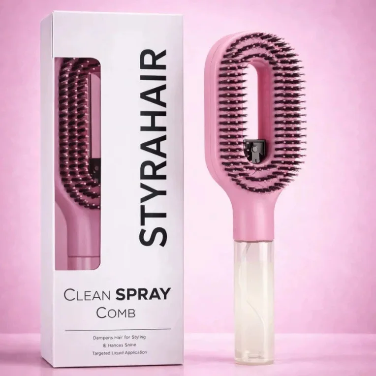 2 in 1 Spray Massage Comb Essential Oil Water Spray Bottle Anti Static Scalp Massager for Hair Detangling Daily Hair Care Salon