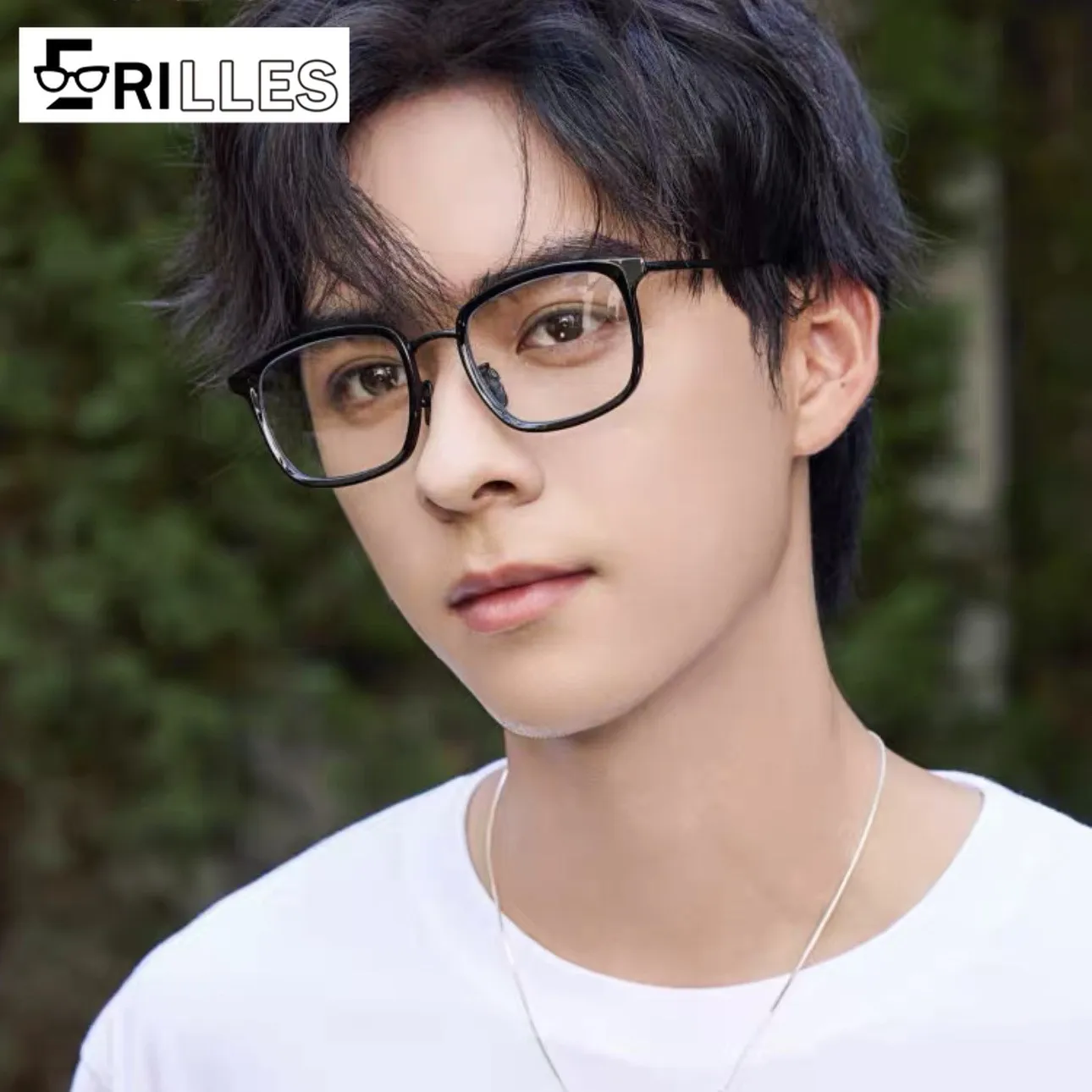 Large Frame Square Glasses for Big Face, Premium Pure Titanium Frame - Ultra Lightweight, Full Rim Matte Black Trendy Style