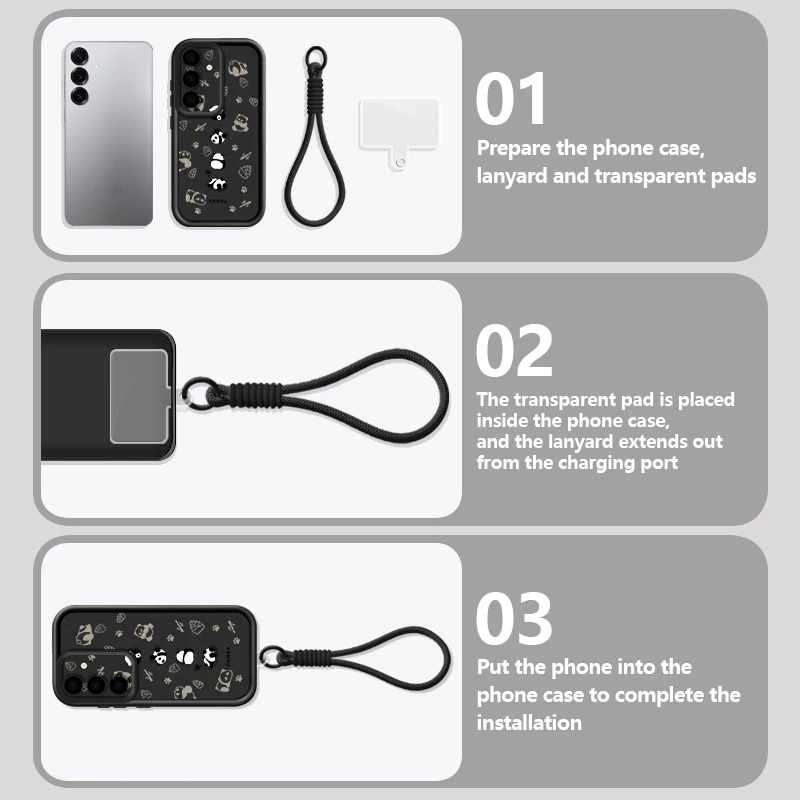 Cartoon Panda Patroon Lanyard  - Samsung Galaxy S24 recensie en prijs