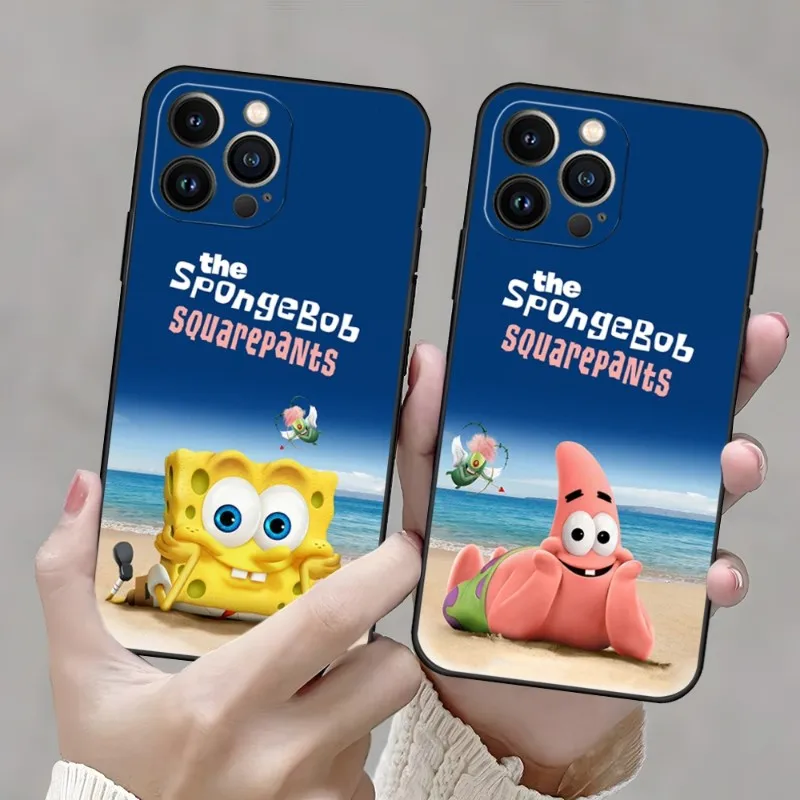 Lovely SpongeBob SquarePants Phone Case For Iphone 13ProMax 15 11 13 14 Pro Xs Max Mini Xr X 7 8 6 6s Plus Shell Coque