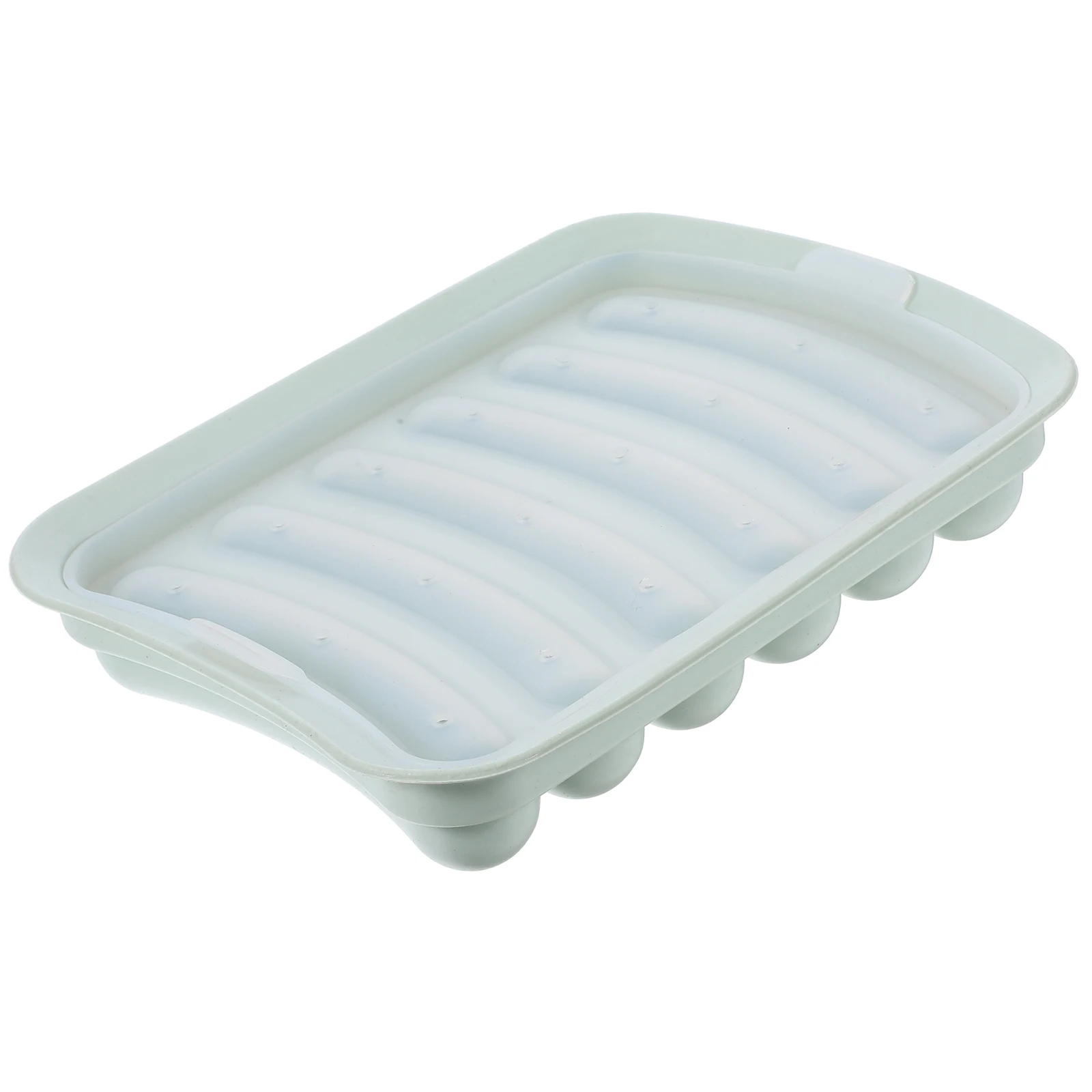 

DIY Food-grade Silicone Reusable Hot Dogs Mold Handmade Sausage Case with Lid for Baking Baby Food (Green)
