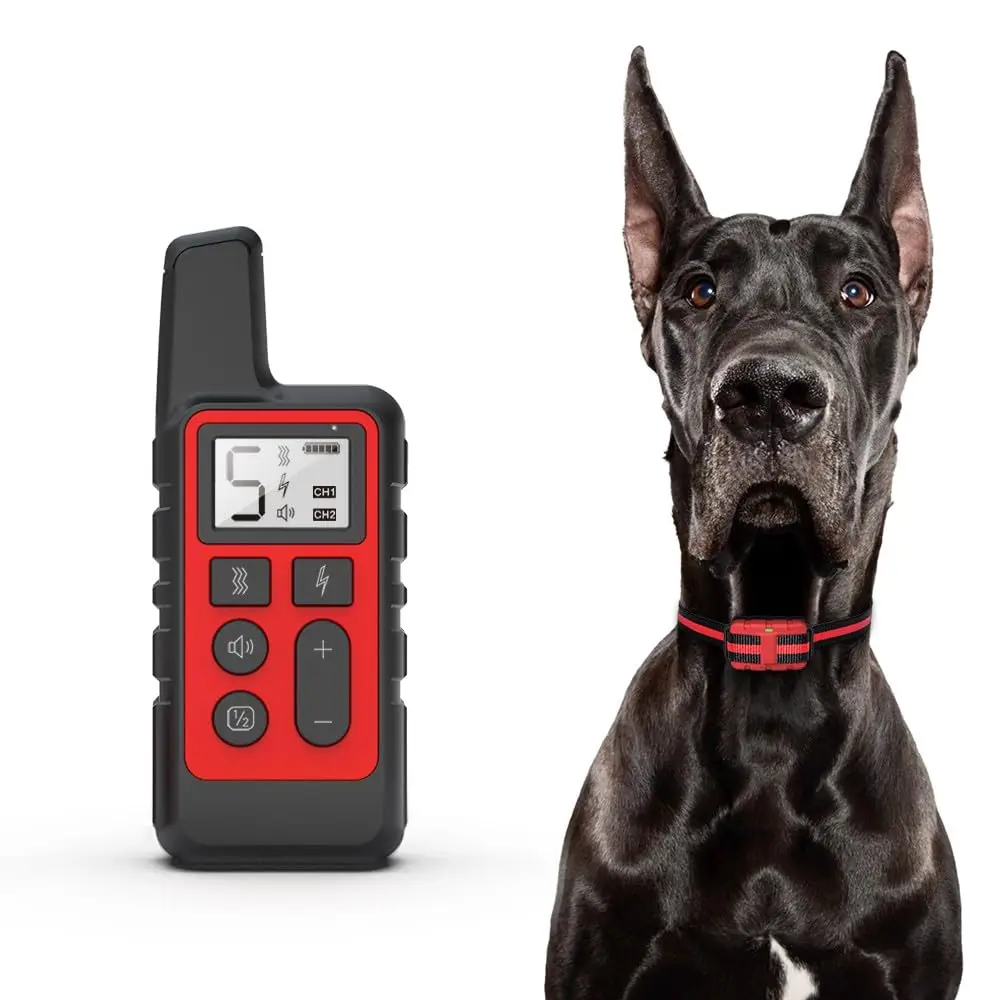 

Electronic Dog Training Collar Pet Waterproof Rechargeable Shock Sound Vibration Anti-Bark Remote Control for Multiple Size Dog