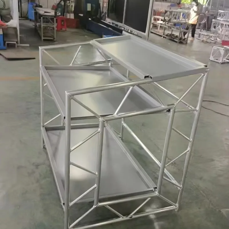 Aluminum portable DJ performance table, foldable stage bar, modular truss display frame, load-bearing capacity of 300 kg