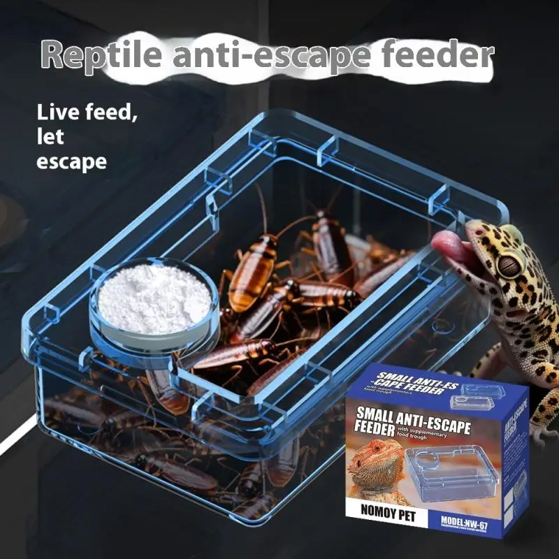 【E】Pet Reptile Lizard Turtle Transparent Feeder Anti-Flucht-Futternapf Wurm Live Container Reptile Pet Bowls Feeder Pet Supplies – Detail 3