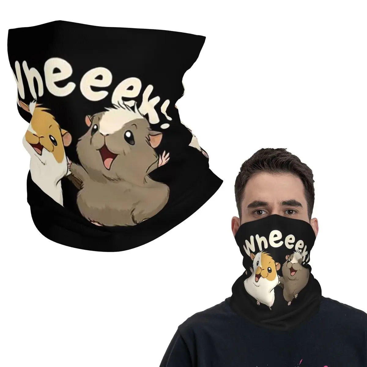 

Happy Guinea Pig Bandana Neck Gaiter Printed Mask Scarf Multi-use Headwear Cycling Unisex Adult