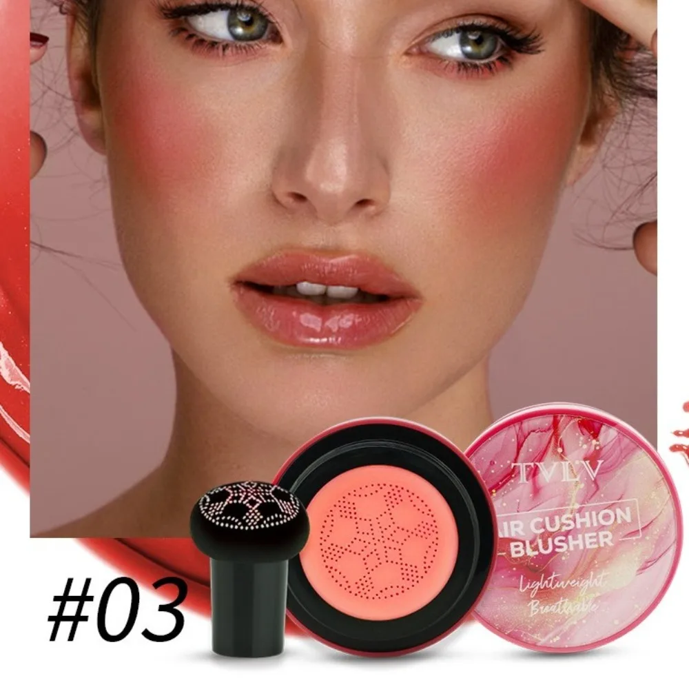 Fard a cuscino d'aria con testa a fungo Fard monocromatico per labbra a lunga durata Fard per guance Ombra per contorno colore ad alta visibilità