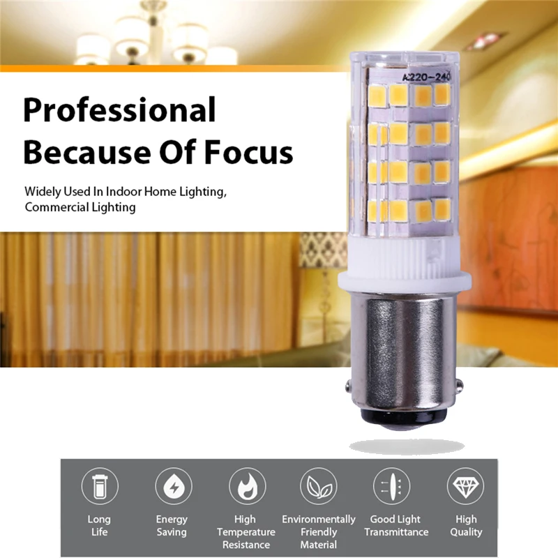 Ba15d Double Contact Bulb Led Lights SMD2835 220V 51LEDs Super Bright For Sewing Machine Singer Pfaff Privilege Bernina For Home