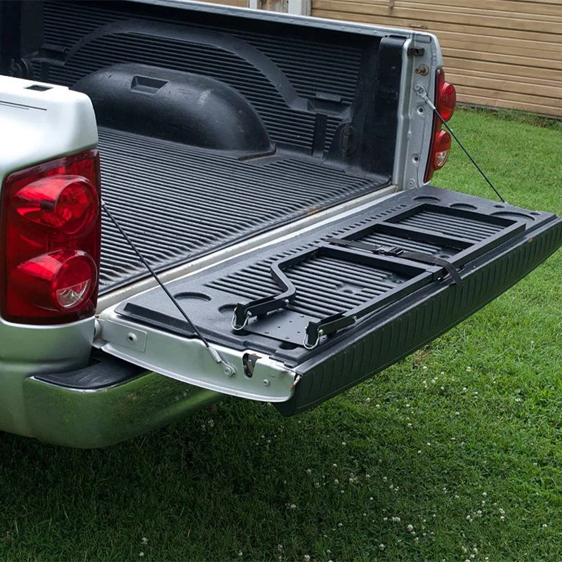 Pickup Truck Tailgate Ladder Truck Tailgate Ladder Foldable Compatible for Pickup Truck's Bed Aluminum Step Grip Plates