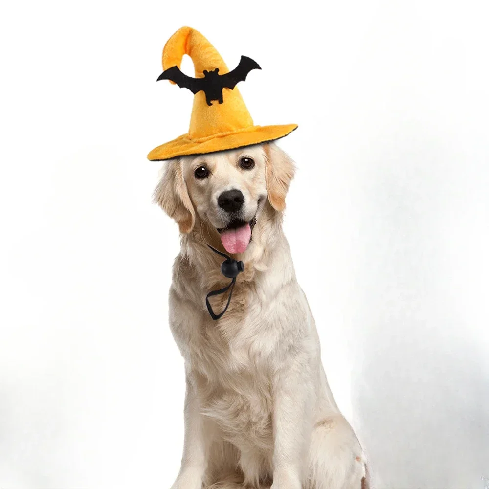 Halloween Pet Dog Cat Witch Hat Cosplay Prop Pumpkin Bat Hat Fancy Dress Costume Photo Props Headwear Halloween Party Cat Hat