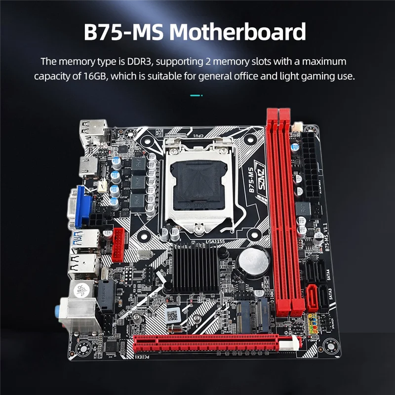 B75-MS DOR3 Motherboard WIFI Support 24Pin LGA 1155 Motherboard Support Wifi Desktop Computer Mainboard for PC Gaming