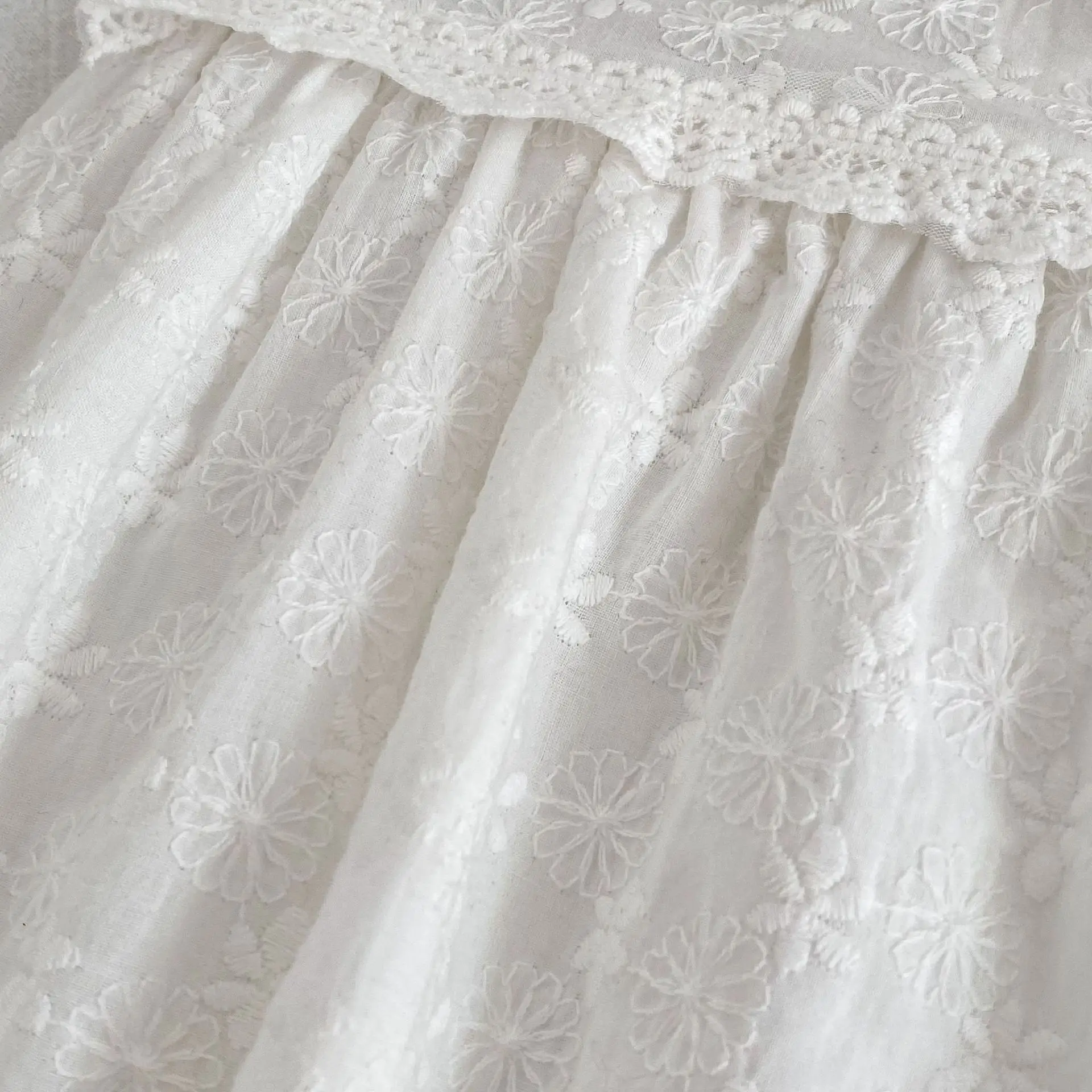 2026 Neuer Sommer 0-24M Baby Mädchen Kurzarm Baumwolle Weißer Strampler 2-6 Jahre Kinder Prinzessin Süßes Stickerei-Kleid Schwesterkleid – Detail 12
