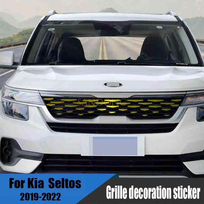 for Kia Seltos kx3 2019 2021 2022 grille exterior change color film decoration sticker modification