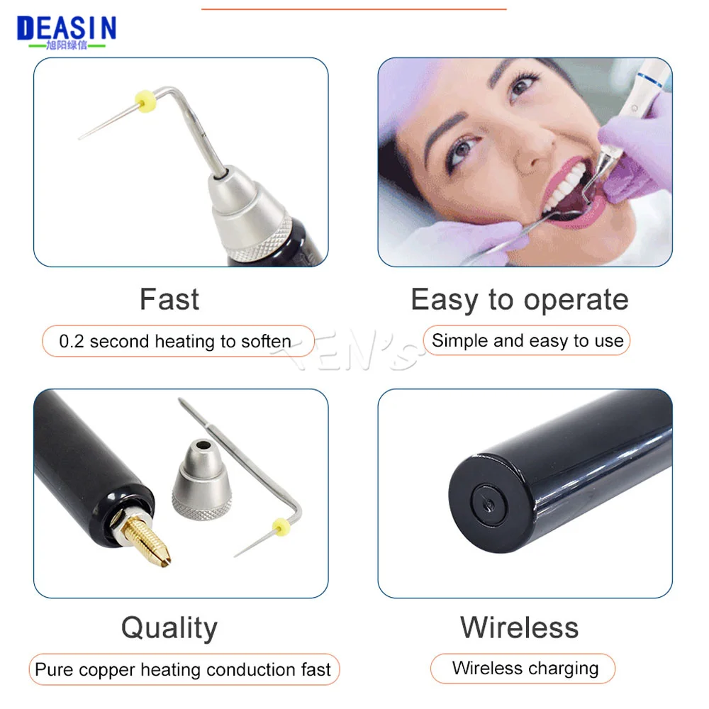 Dental Cordless Gutta Percha Obturation Pen Root Canal Filling System +2 Tips 3 Second Rapid Heating Gutta-percha Cutter 220v