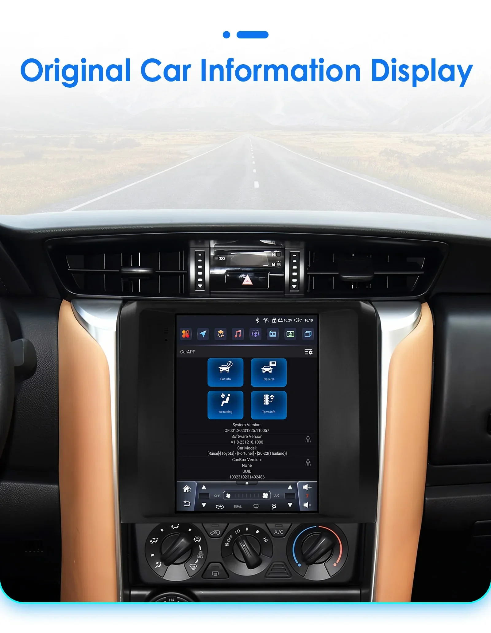 9.7 4G Wireless Carplay Android Auto Car Radio Multimedia for Toyota Fortuner / HILUX Revo 2015 - 2022 Video Player