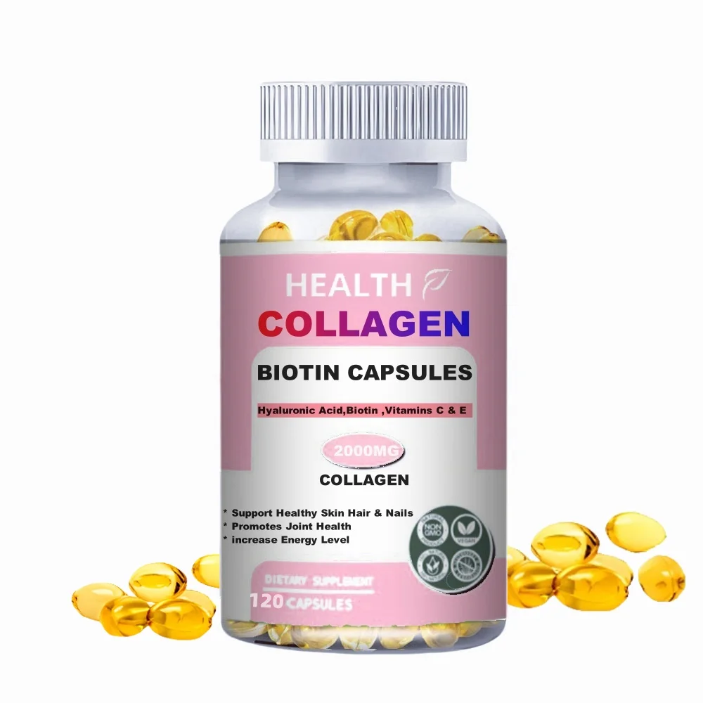 HEALTH Collagen 2000mg with Biotin 2500mcg Protein 3g Hyaluronic Acid Vitamin C Healthy Formula Dietary Supplement Gluten Free