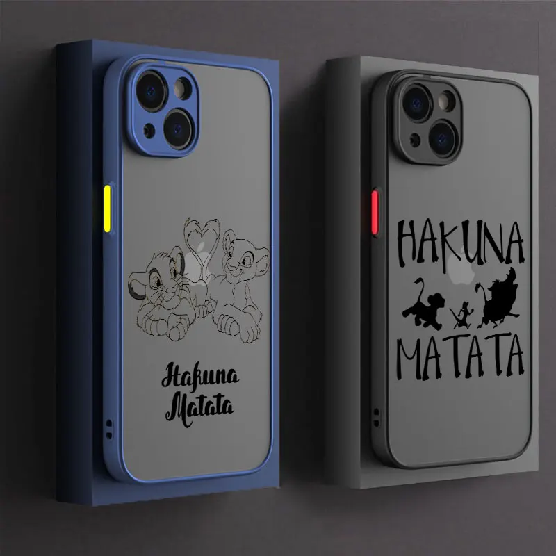 The Lion King HAKUNA MATATA Disney Phone Case For iPhone 14 15 16 Pro Cover For Apple 11 13 Pro Max 12 Mini 7 8 SE 16 Plus Funda