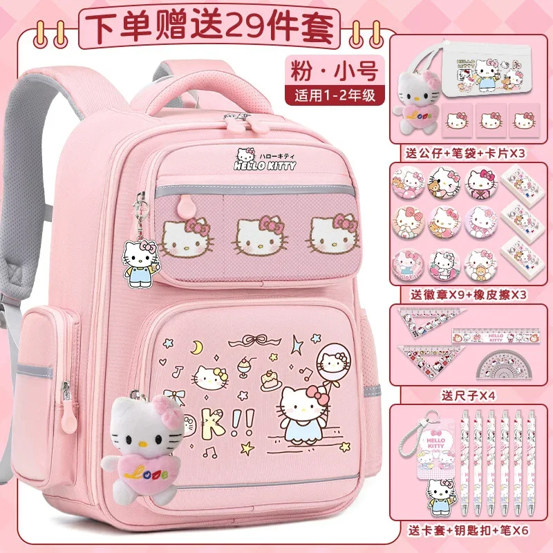 Sanrio New Hello Kitty Student Schoolbag Cute Casual and Lightweight Shoulder Pad Waterproof Stain-Resistant Backpack