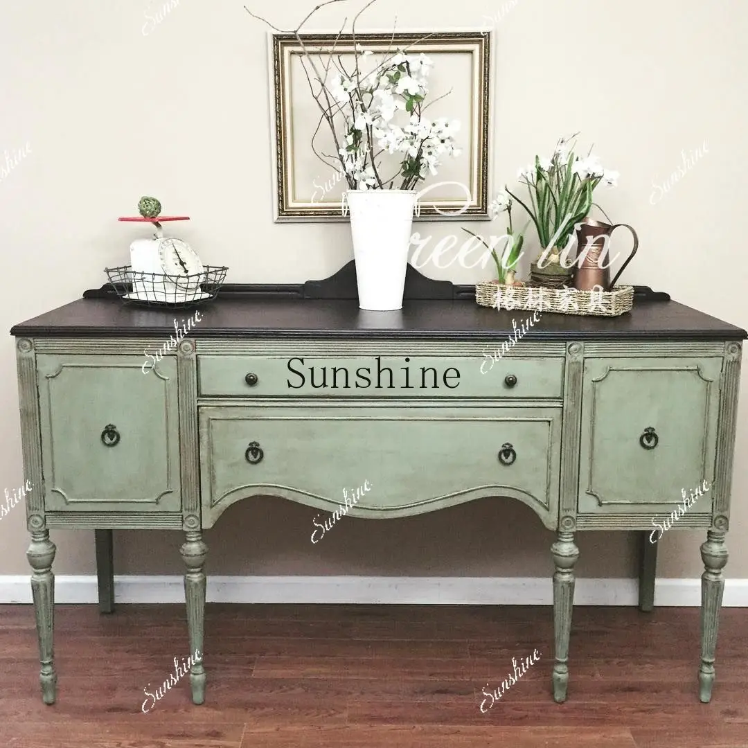 

French retro solid wood entrance entrance/country living room storage/partition/display cabinet FT