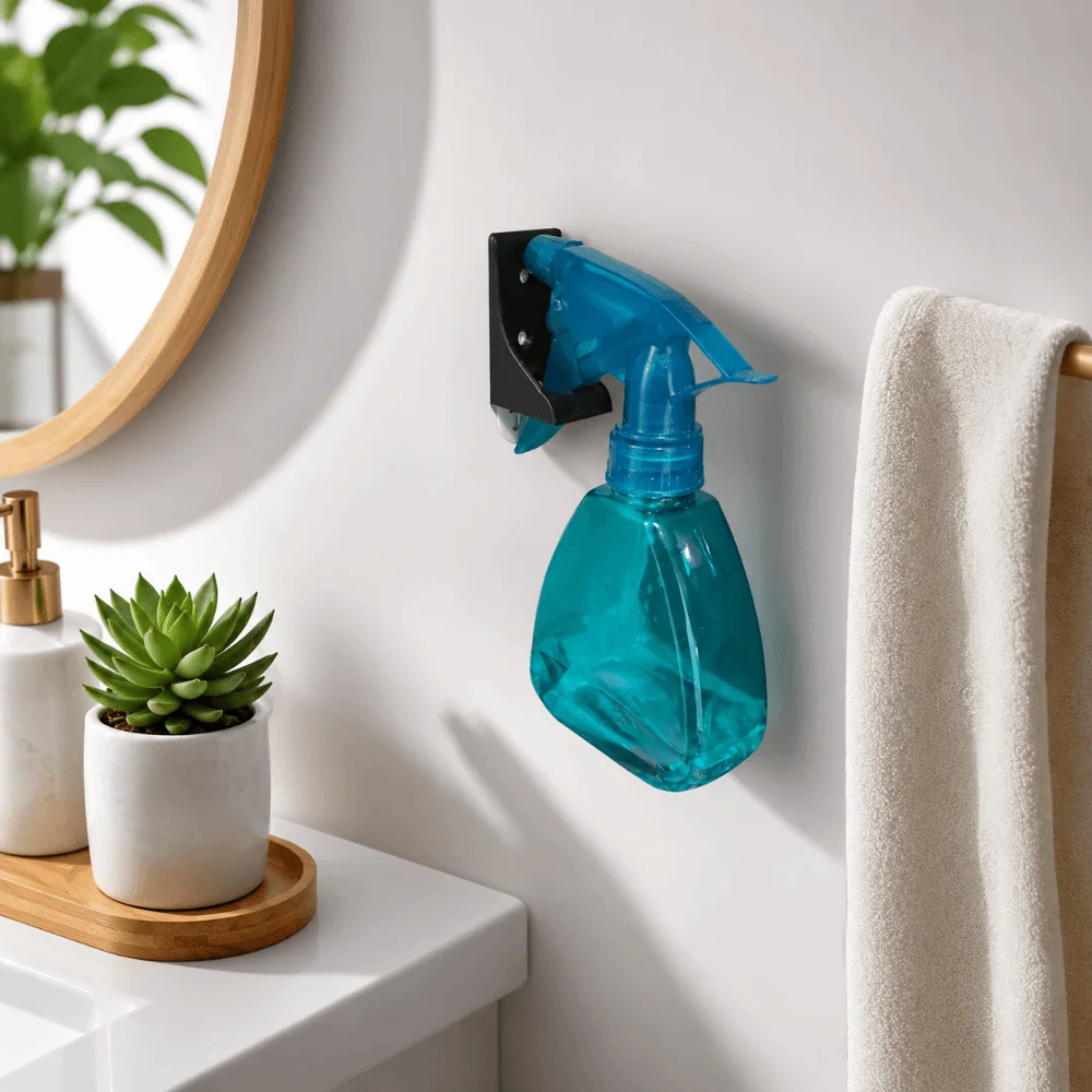 4Pcs Space Saving Spray Bottle Racks Multifunctional Easily Install Spray Bottle Holder Wall Mounted Storage Rack Smooth Surface