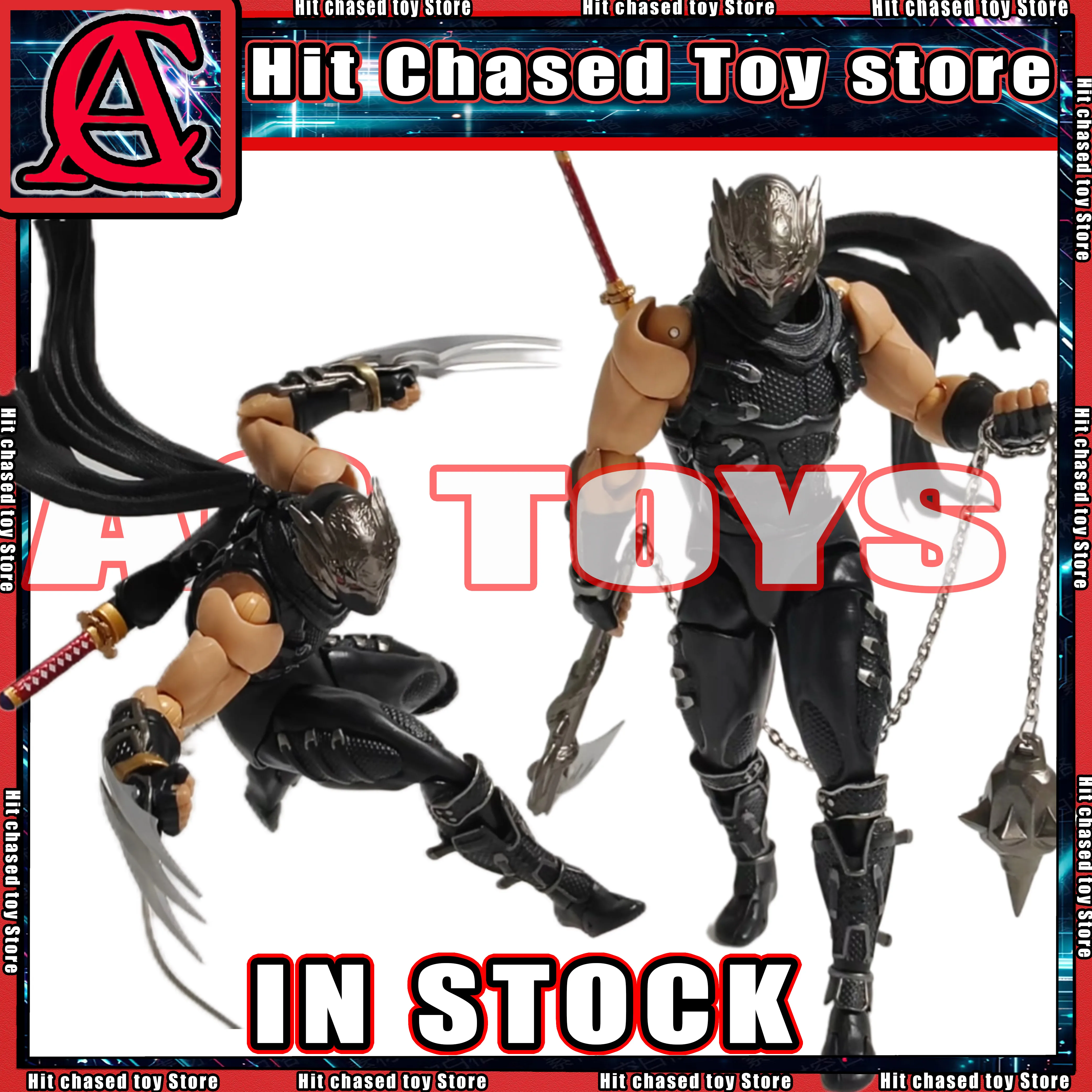 Black Version Ryu Hayabusa Ac Factory Toys Figure Ninja Gaiden Kaiyodo Revoltech Yamaguchi Action Figurine Model Statue Gift Toy