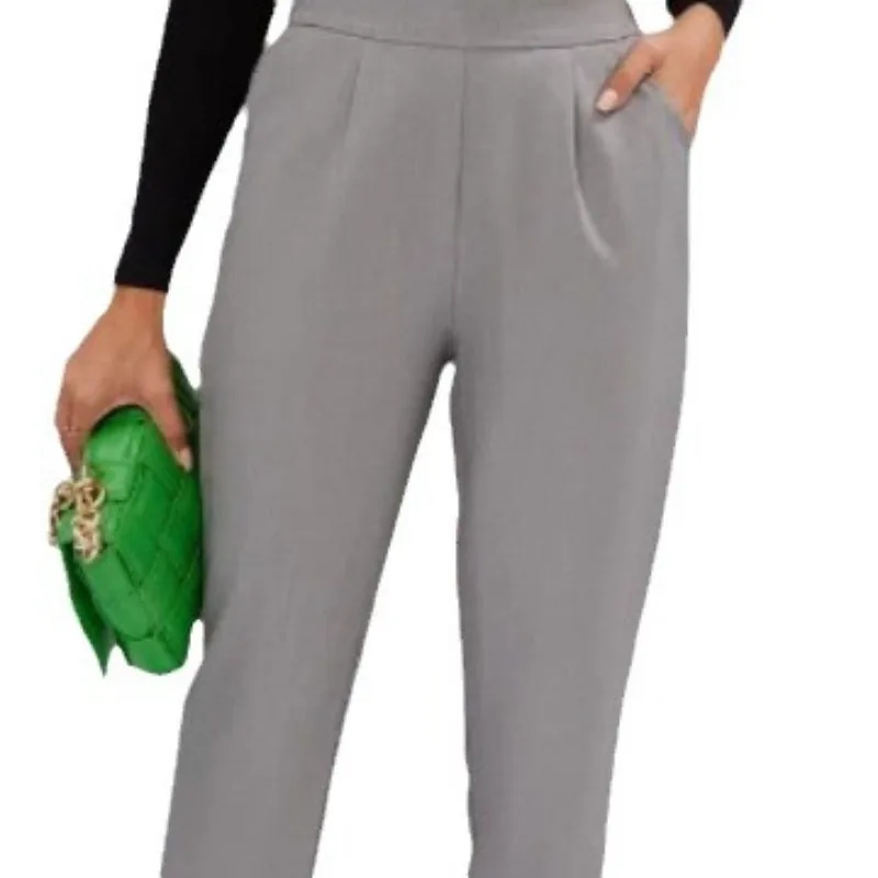 سراويل طويلة، سراويل نسائية فضفاضة غير رسمية عالية الخصر مستقيمة الساق