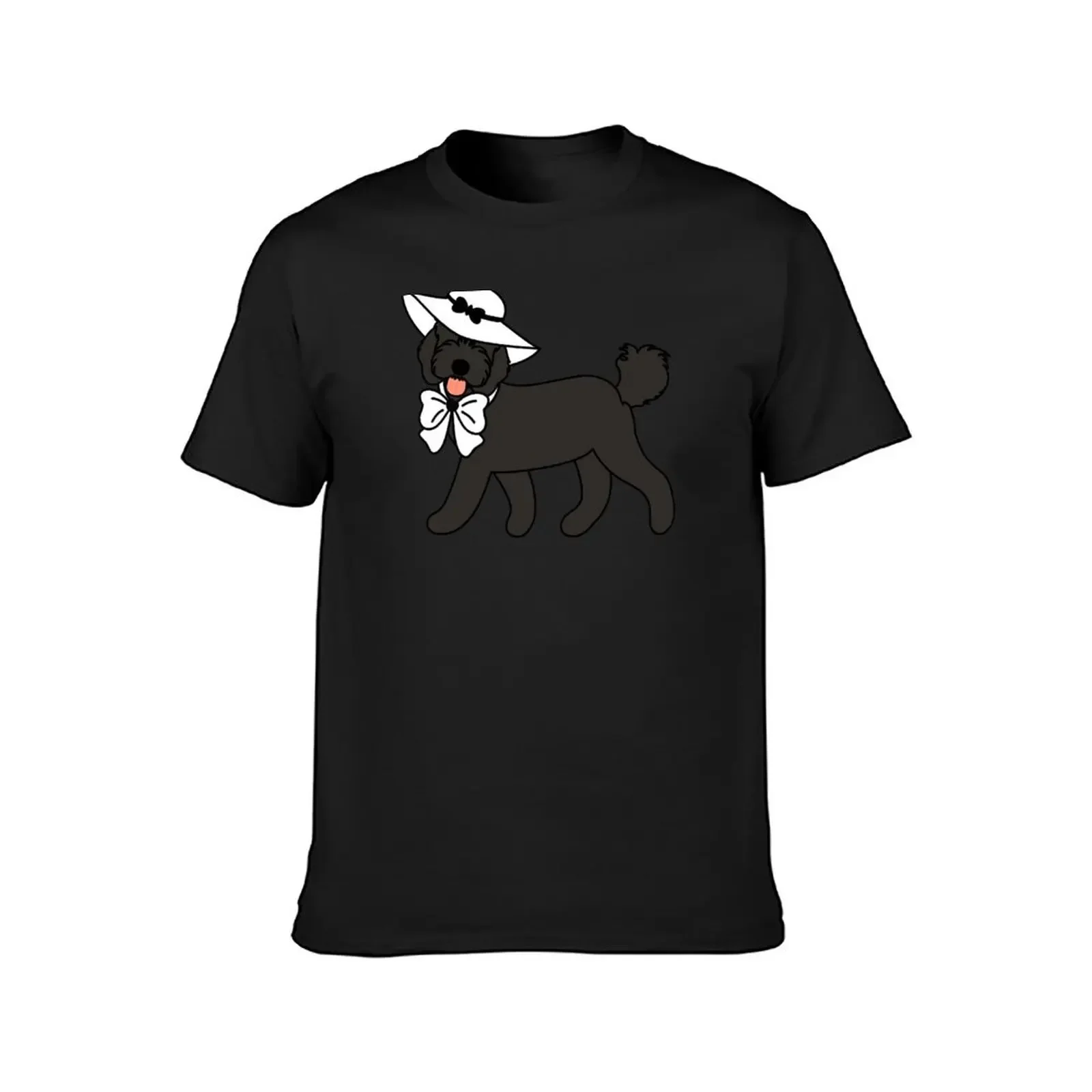 Fashion Black Cockapoo Cavapoo Cavoodle Dog with Ribbon Bow T-Shirt designer shirts plain t shirts men