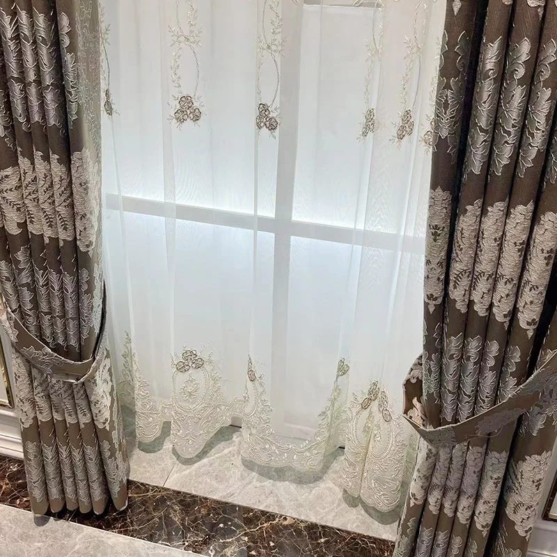 Custom  Size！！European Luxury Atmospheric Thickened High-end American Retro Curtains for Living Dining Room Bedroom Decor Window