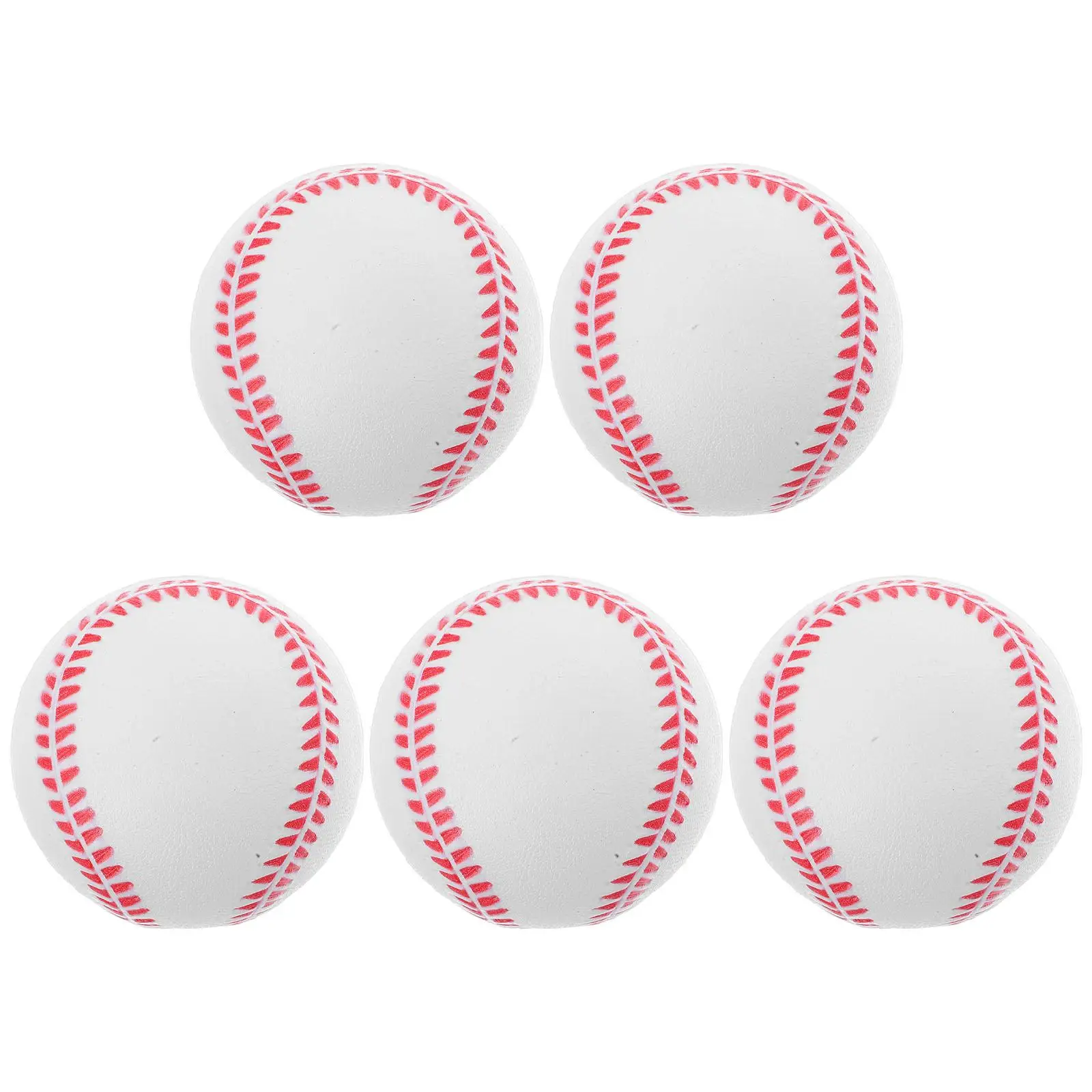 

5pcs White Rubber Bouncy Balls 6 3x6 3x6 3cm Sports Baseball for Kids Training Toys Promote Motor Skills