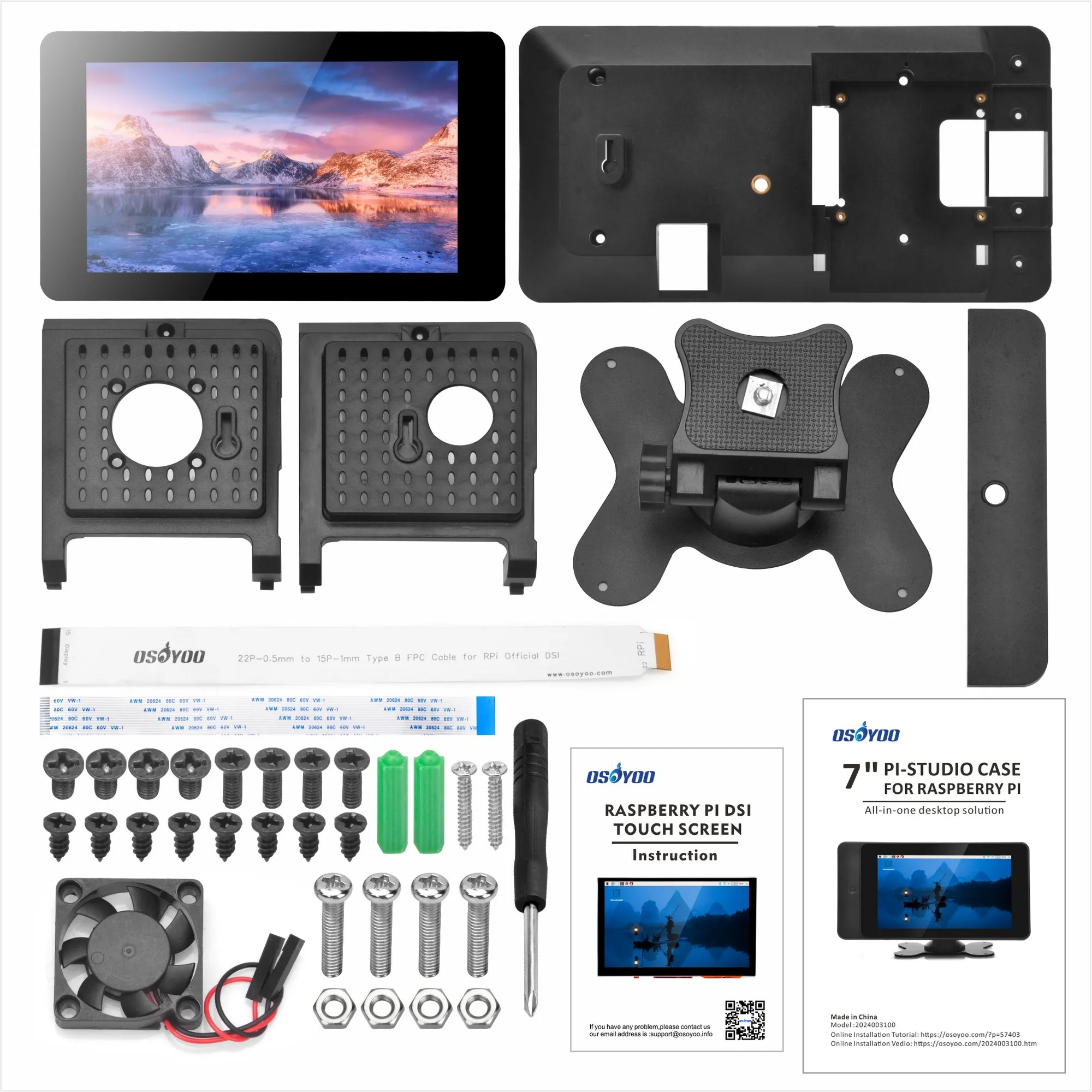 Imagem -02 - Osoyoo Pistudio Case com Ips Touch Screen Rpi Dsi Tela para Raspberry pi Fácil Instalação Amplo Ângulo de Visão