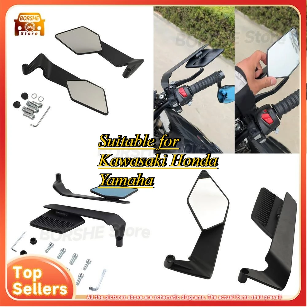 

Suitable for Kawasaki Honda Yamaha New Style Aerodynamic Rearview Mirror Replacement