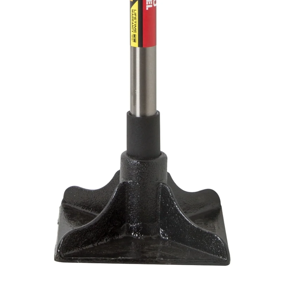 Heavy Duty Steel Tamper 8x8 Forged Steel Head 48 Inch Steel Handle 9 Inch Grip Tool Flat Soil Compaction