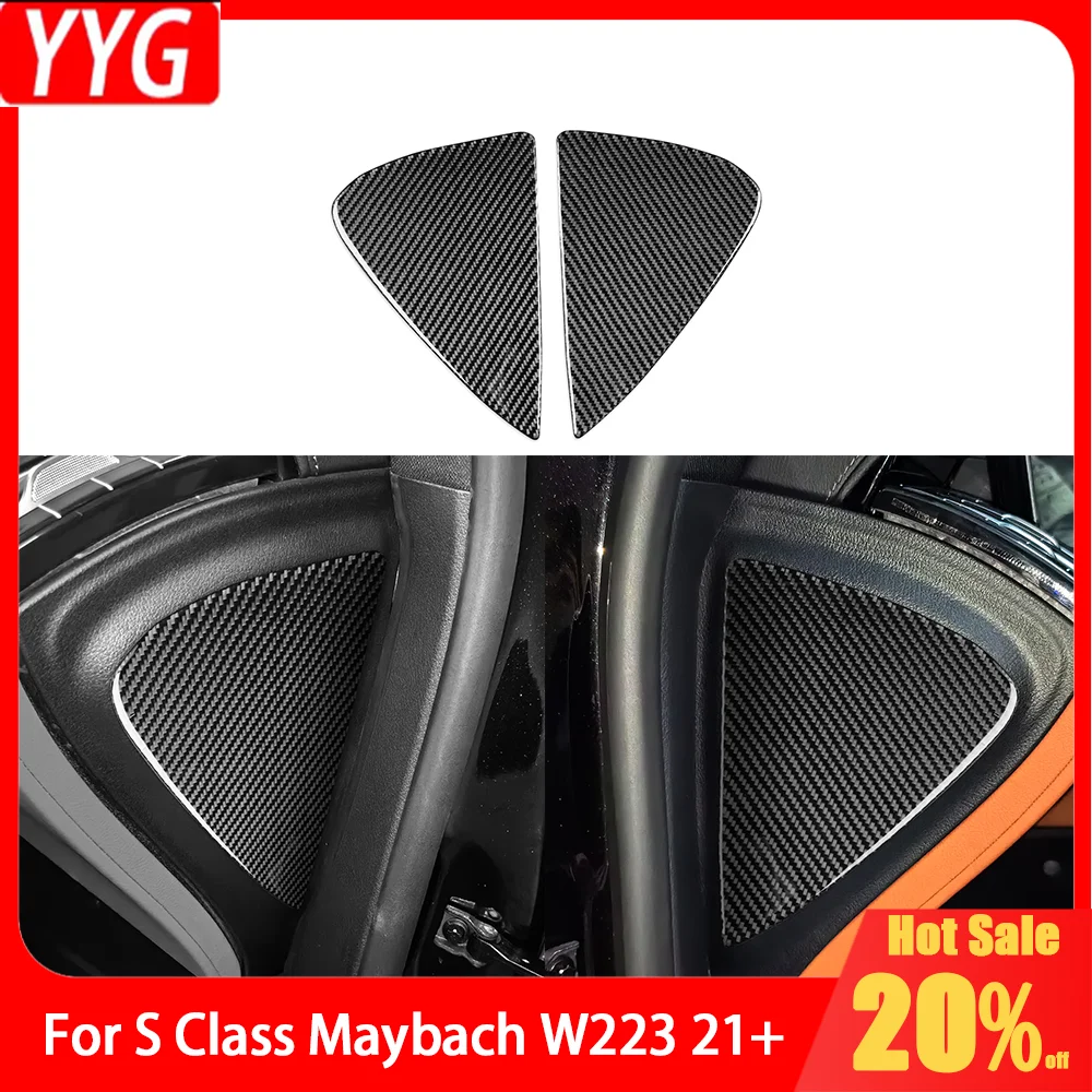 

For Maybach S Class W223 21+ Carbon Fiber Car Accessories Front Dashboard Side Groove Panel Interior Cover Trim Modified Sticker