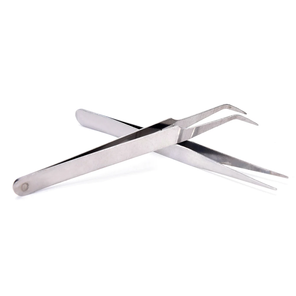 2 Stuks Professionele Pincet Voor Nail Art/Gezichtsverzorging/Wimper Extension Mee-eter Acne Blemish Puistje Verwijderen Tool