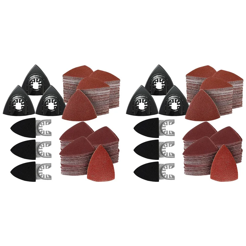 

312Pcs Oscillating Tool Sanding Pad Kit, 6Pcs Triangle Sanding Pads And 6Pcs Finger Sanding Pad, 300Pcs Sandpaper-A98U