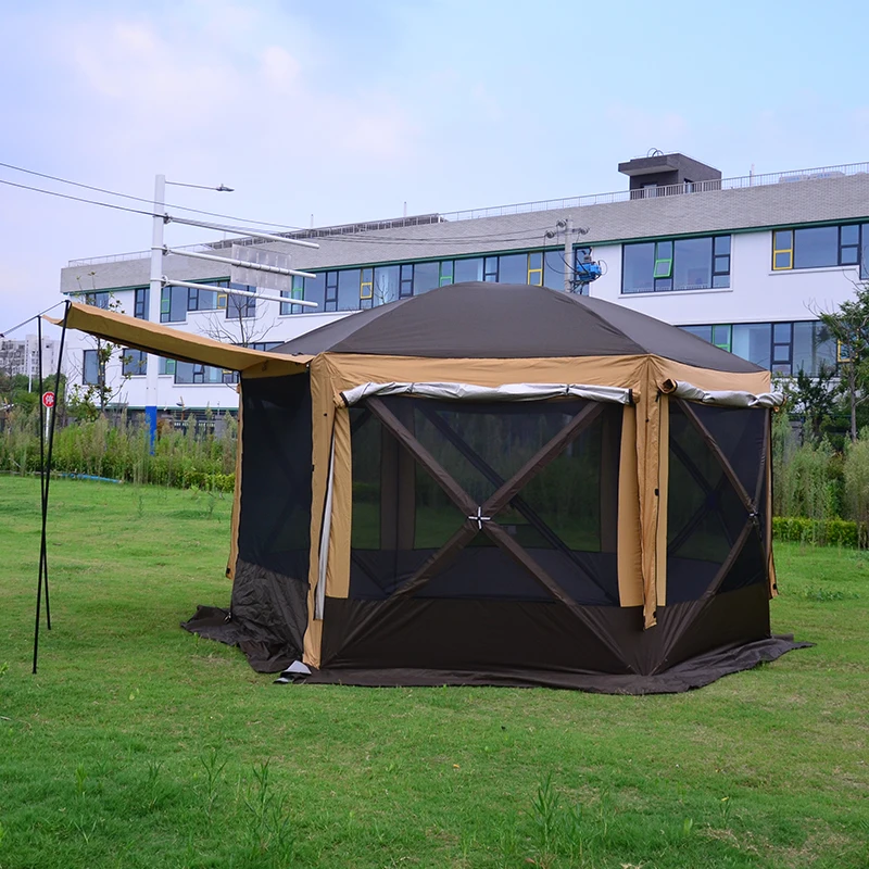 Windproof Hexagonal Yurt Tent For Outdoor Family Camping