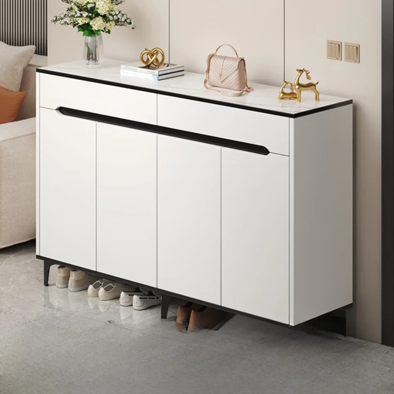 تصميم خزانة خذاء فاخرة تخزين رخيصة جميلة طويل القامة تخزين خزانة خذاء خشب معدني أثاث Armario Zapatero للمنزل #1