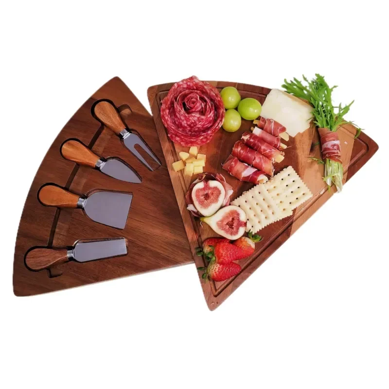 Wooden Deli Deli Snack Platter Solid Wood Appetizer Platter Cheese Plate with Cheese Tools