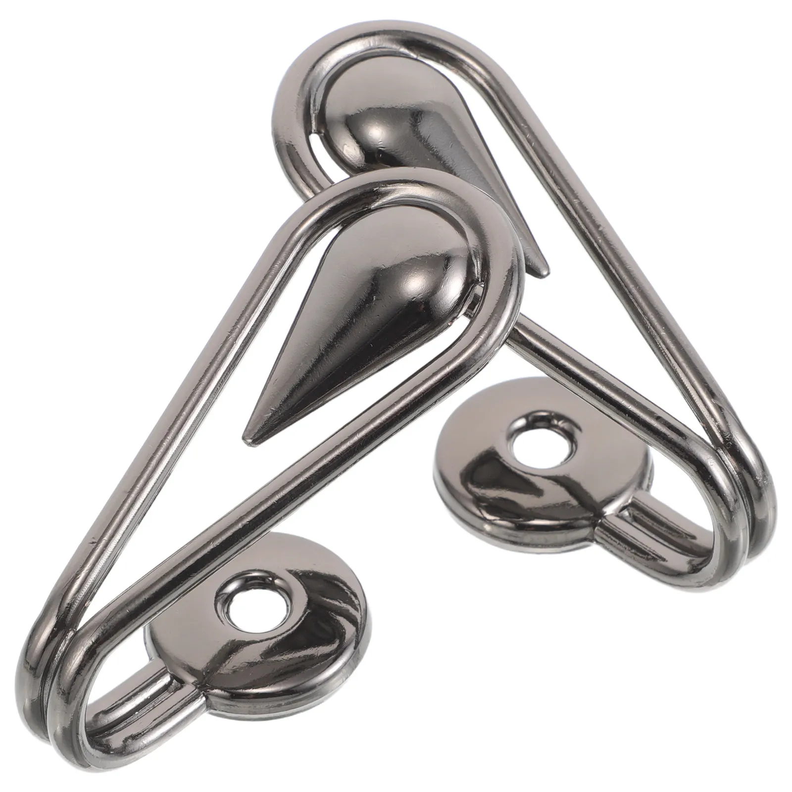 2Pcs Sleek Water Drop Design Zinc Alloy Curtain Holdbacks Decorative Wall Hooks for Drapes Coats Hats Retro Modern Interiors