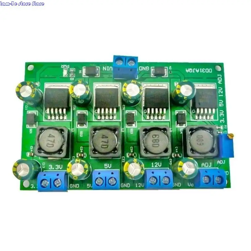 D0UA Industrial Módulo fuente alimentación canales múltiples 3.3V 5V 12V Salida ajustable Módulo alimentación