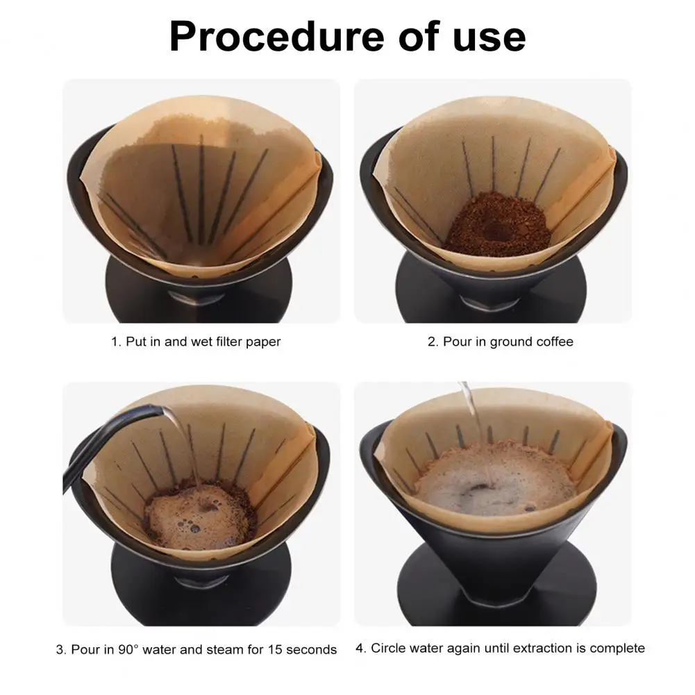 Purest Taste Coffee Filter Disposable Cone Coffee Filter Paper for 1-4 Cups V-shaped Design with Pour Over Coffee Dripper Maker