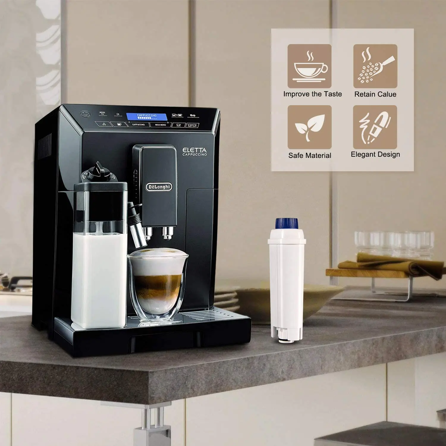 

T78C! 5 сменных фильтров для кофемашин DeLonghi, фильтры DLSC002, картриджи для очистки воды с активированным углем, умягчитель воды