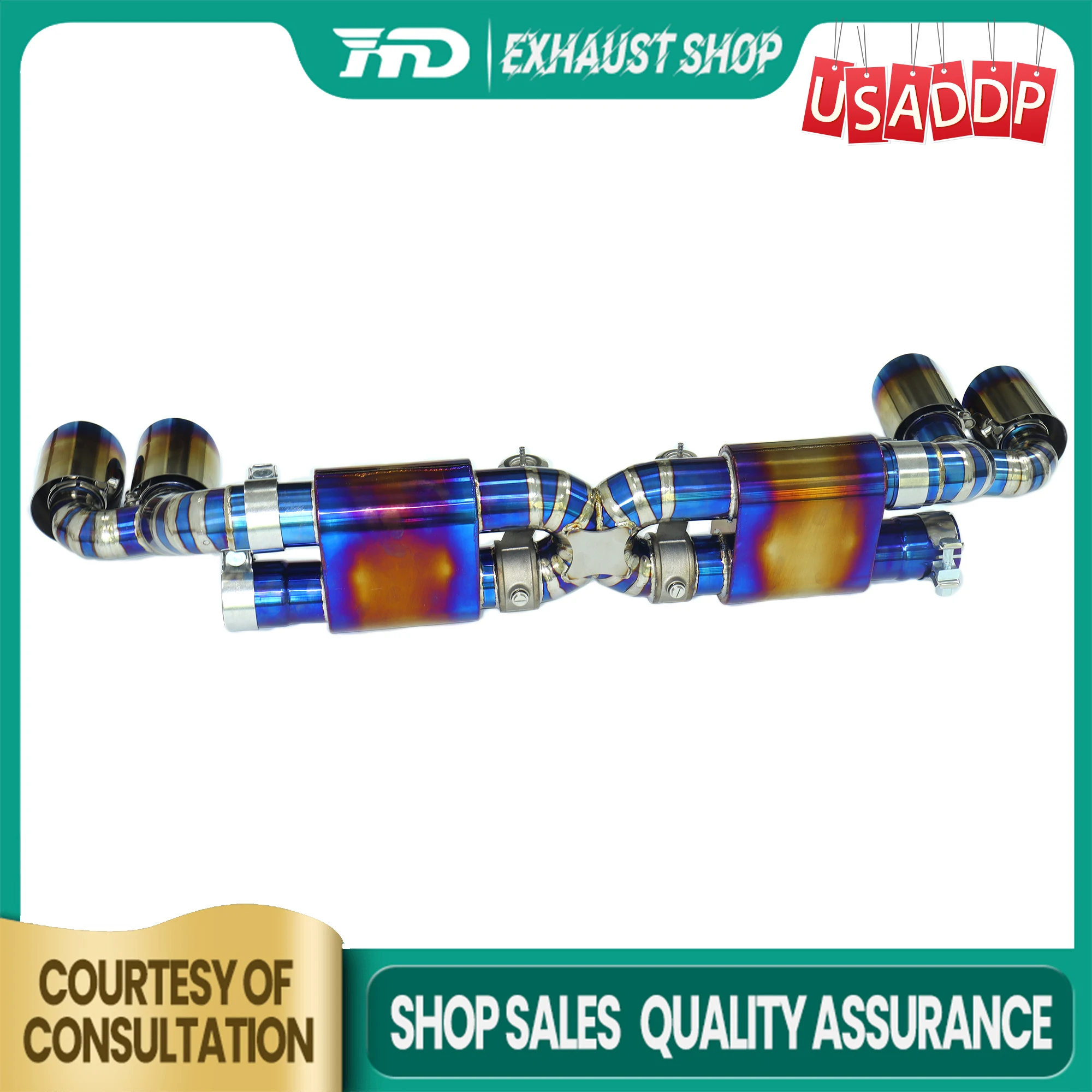 

HMD Exhaust system for Porsche 911 991.2 3.0T Catback Ti Vacuum valve Easy installation Tips Muffler