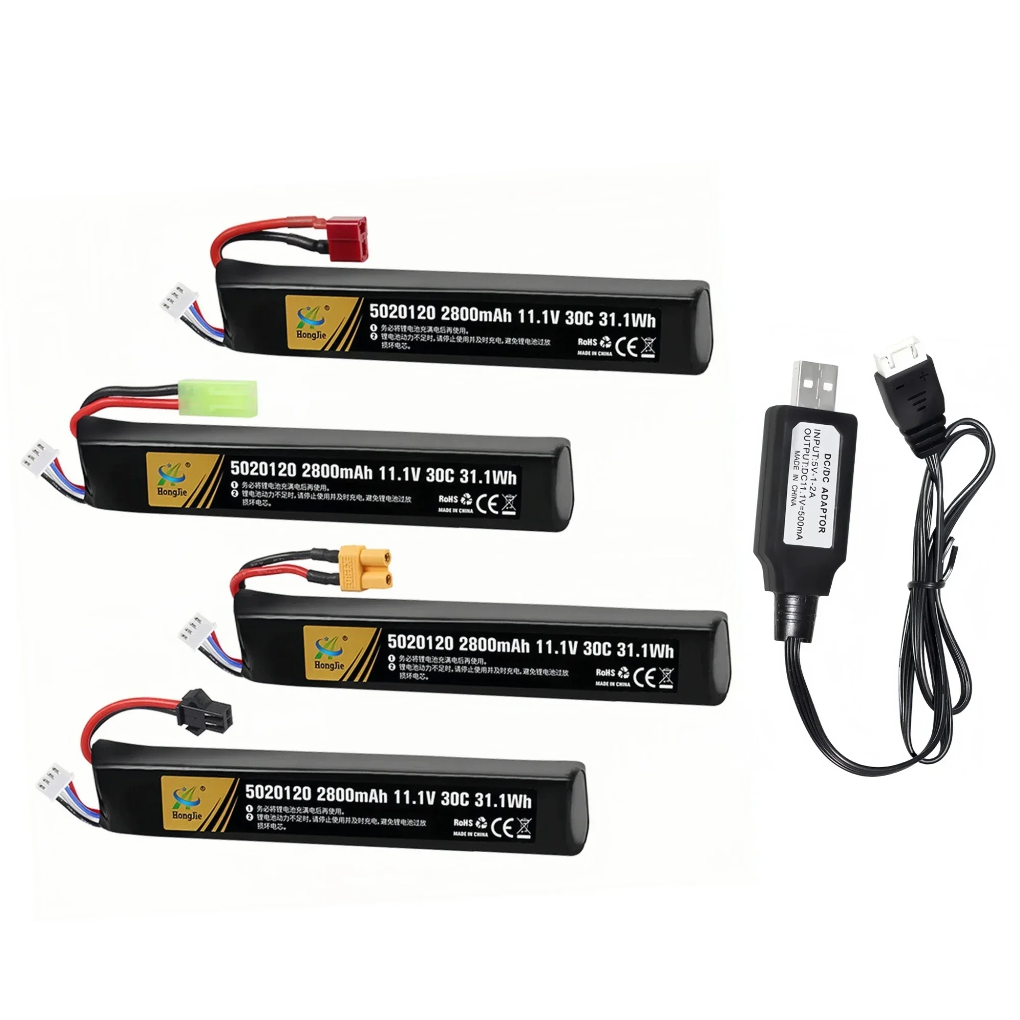 1PCS Lipo Batteria per Pistola Ad Acqua Airsoft 5020120 11.1V 2800mAh Cavo USB per Pistola Morbida proiettile Piccoli droni dispositivi di bellezza elettrici