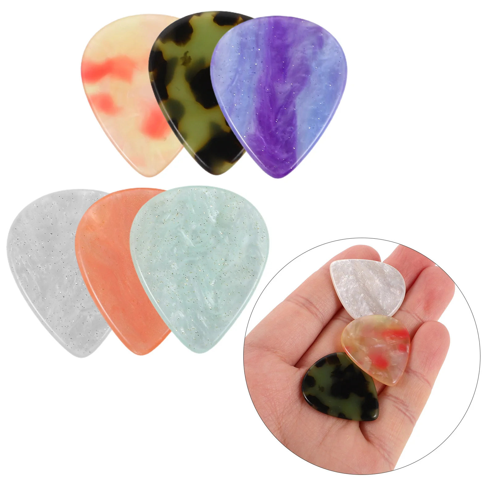 

6 Pcs Resin Guitar Pick Electric Accessories Bass Picks Thumb Thin Plectrums for Acoustic and