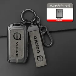 Leather Zine Alloy Car Key Case Shell Cover Holder For Volvo XC40 XC60 S90 XC90 V90 2017 2018 T5 T6 T8 Protection Bag Accessory