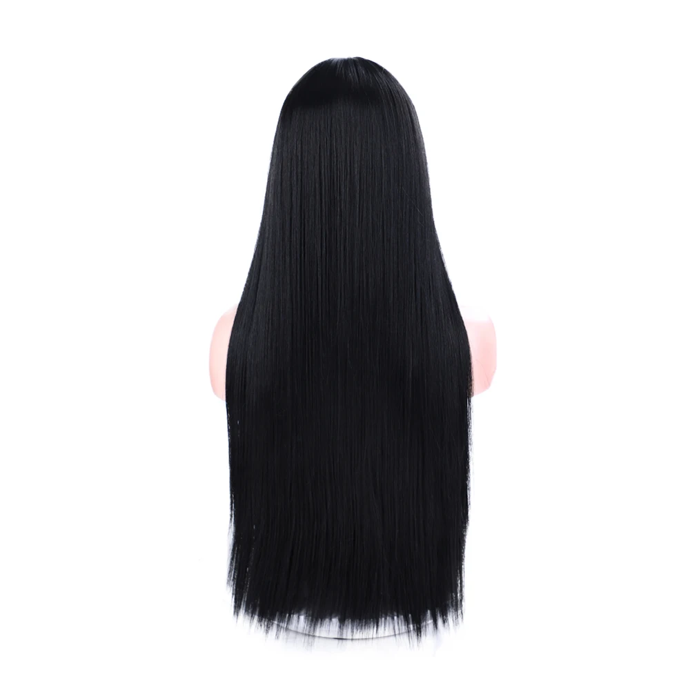 Synthetic Bone Straight Hair Wig Lace Scalp Part Wig Long Straight Synthetic Wigs Heat Resistant Brown Blonde Hair Wig for Women