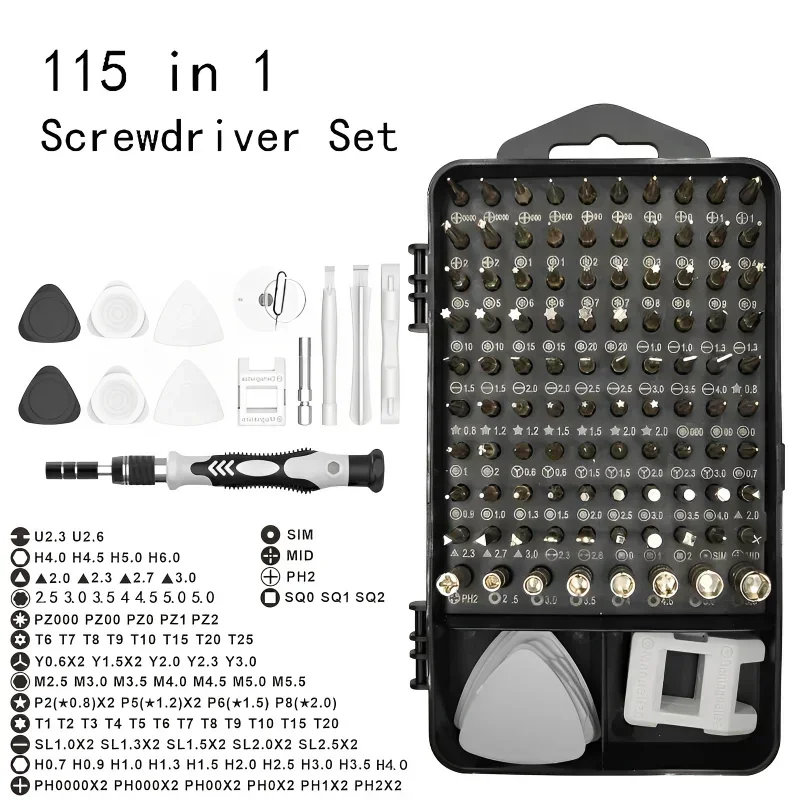 115 In 1 Precision Screwdriver Set PRO Electronics Magnetic Repair Tool Kit With Case For Repair Computer IPhone PC Household