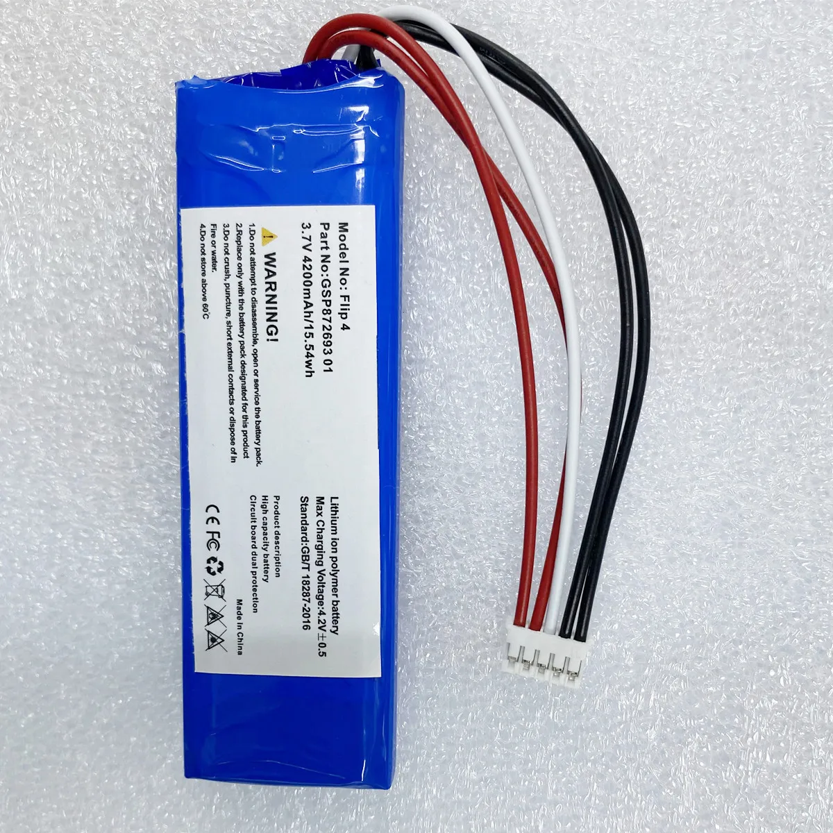 3.7V 4200mAh 15.54Wh Battery For JBL Flip 4, Flip 4 Special Edition GSP872693 01 Flip4 Bluetooth Speakers