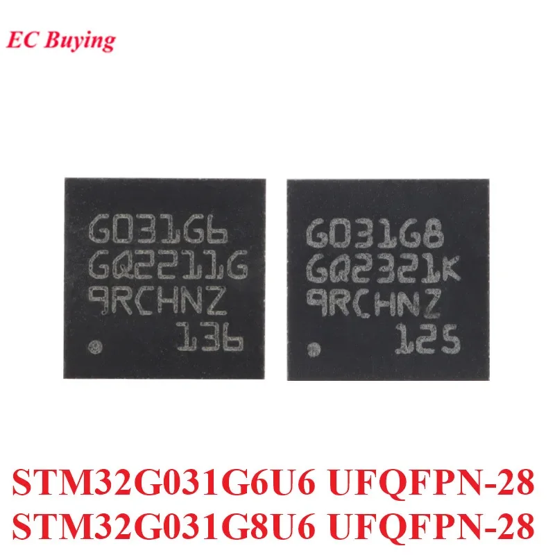 5pcs/1pc STM32G031G6U6 STM32G031G8U6 UFQFPN-28 STM32G031 STM32 G031G6U6 G031G8U6 ARM Cortex-M0+ 32-bit Microcontroller MCU Chip